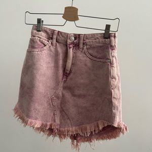 Free people denim pink skirt